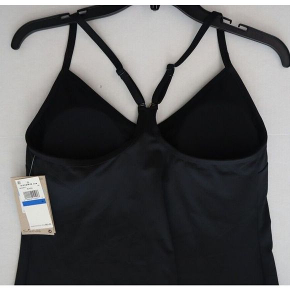 Nike Swim NESSB217 001 Womens Sz Medium Black Essential Racerback Swim Dress $64 - Picture 9 of 11